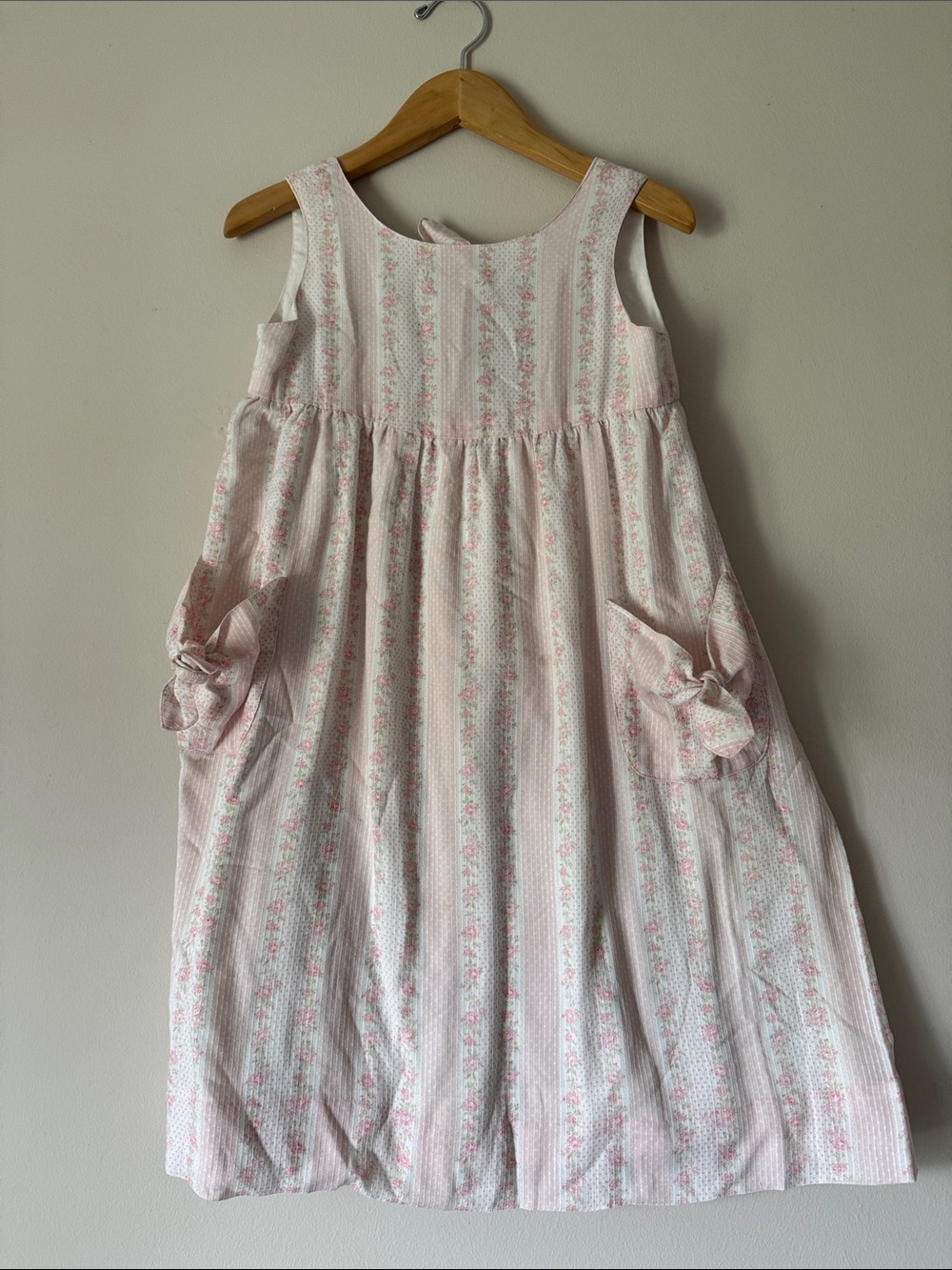 Girls' Pink Floral Sleeveless Casual Dress